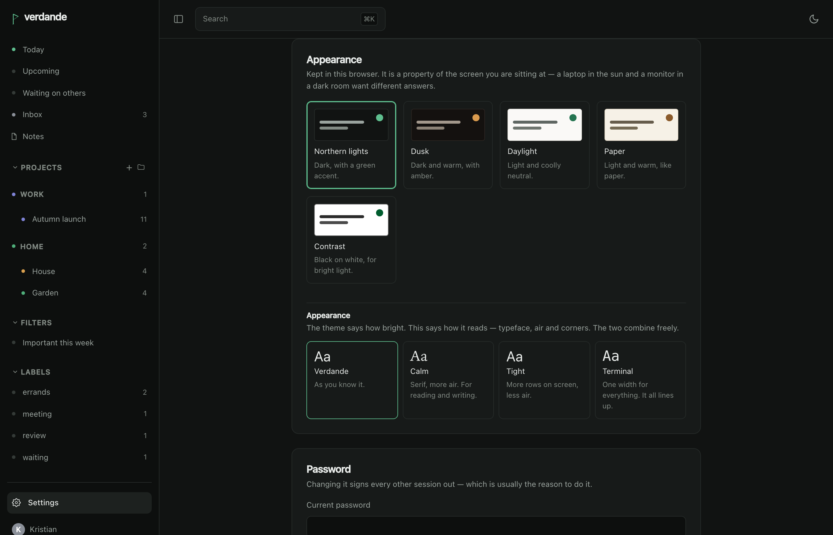 Themes and looks